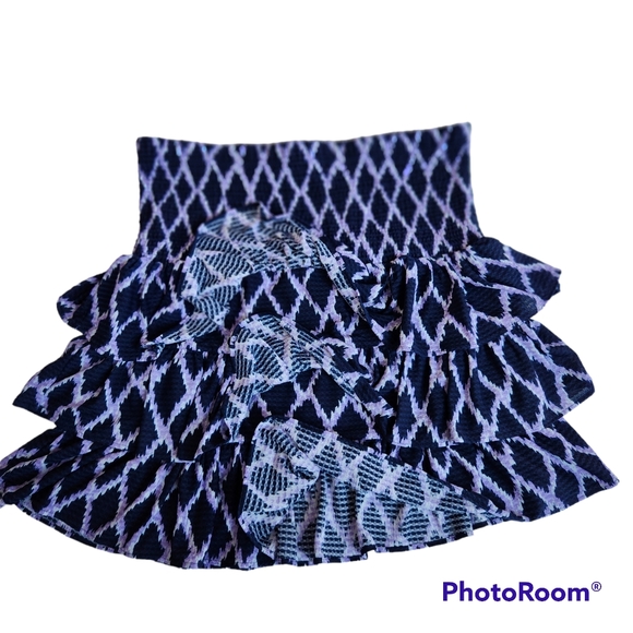 Michael Kors Geometric Print Matching Smock Waist Skirt & Peasant Blouse Set M/L - Picture 12 of 12